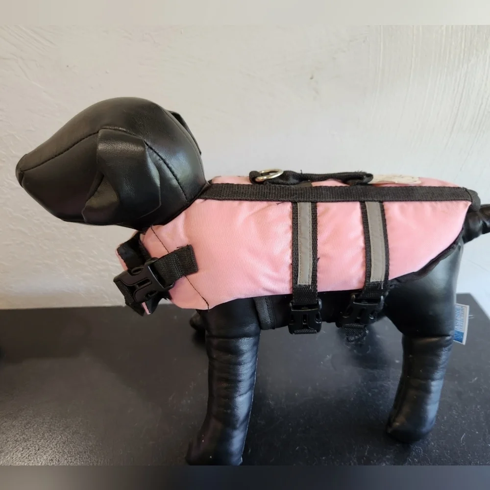 Pink Black Dog Life Jacket Large